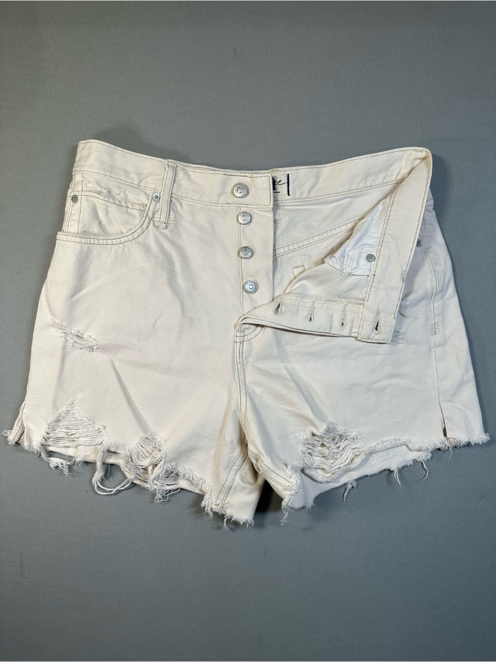 We The Free by Free People Makai Cutoff Shorts, Distressed Off White - 29 - Picture 3 of 13
